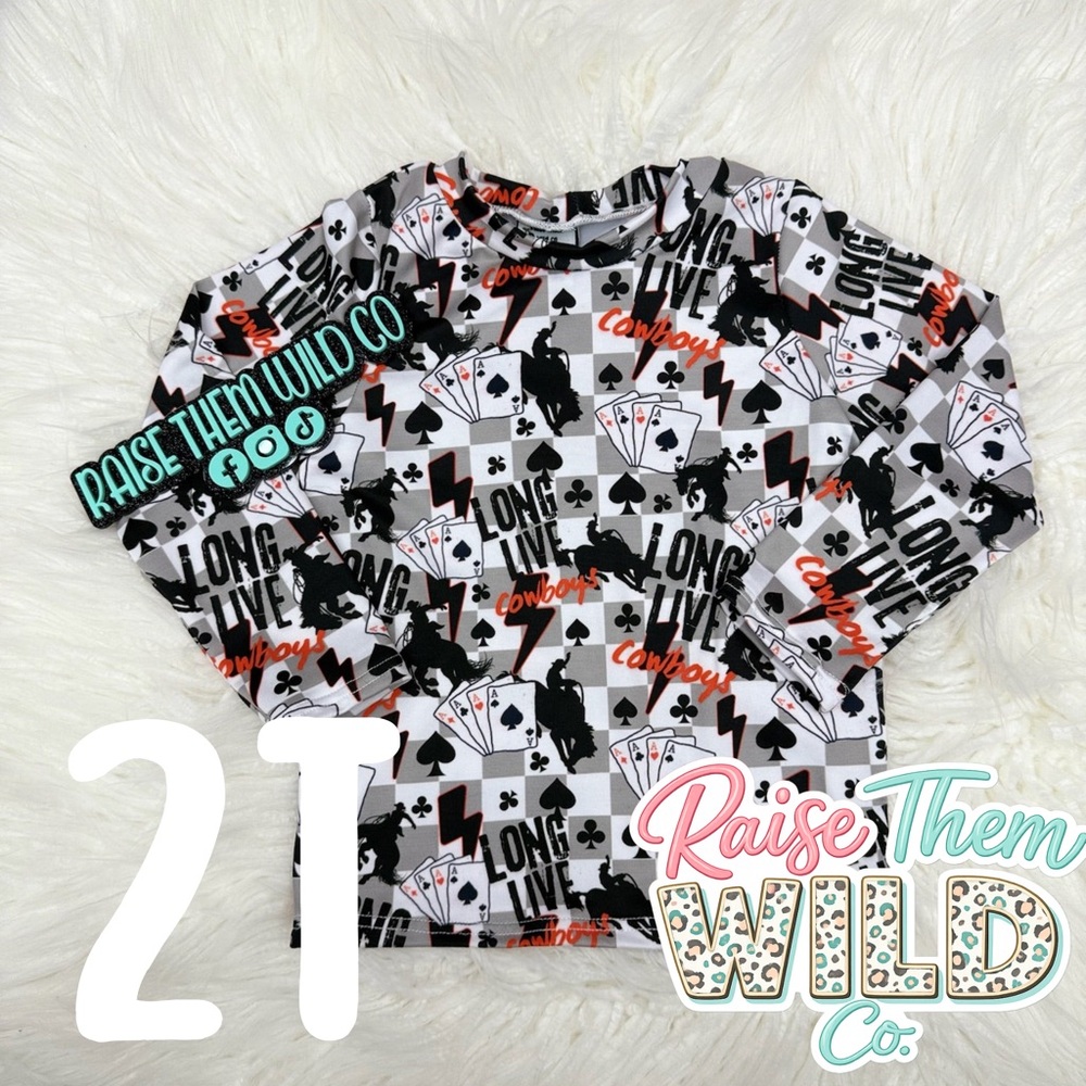 Kids Long Sleeve handmade Cowboy Tee